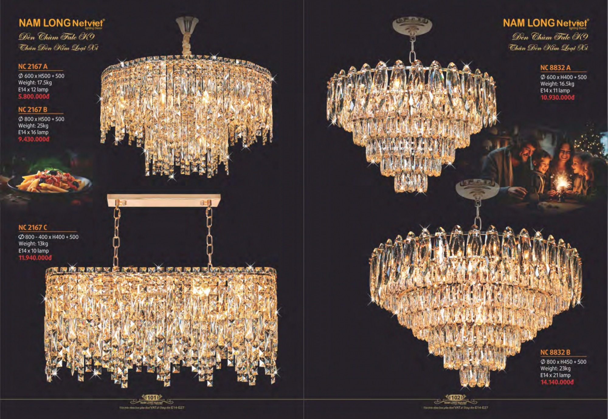 Bảng giá đèn trang trí Nam Long